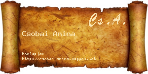 Csobai Anina névjegykártya
